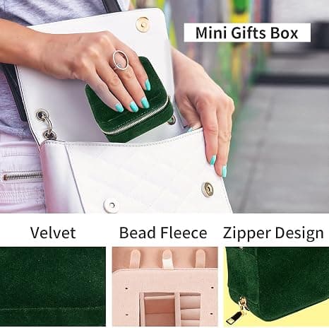 Mini presentförpackning Liten bärbar organiseringslåda för ringar örhängen