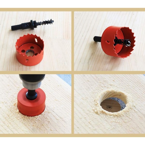 M42 60mm Bi-Metal Hole Saw with Hex Adapter and Center Drill Bit,