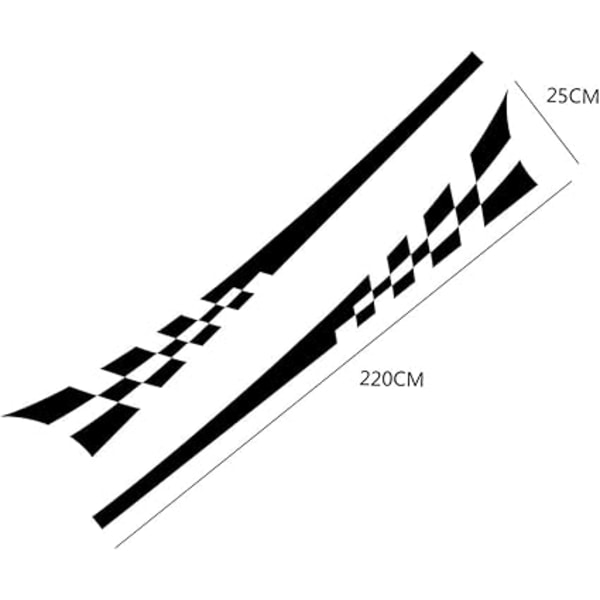 Par Car Body Side Stripes, Universal Sidokjolar Racing Stripe PVC Dekal
