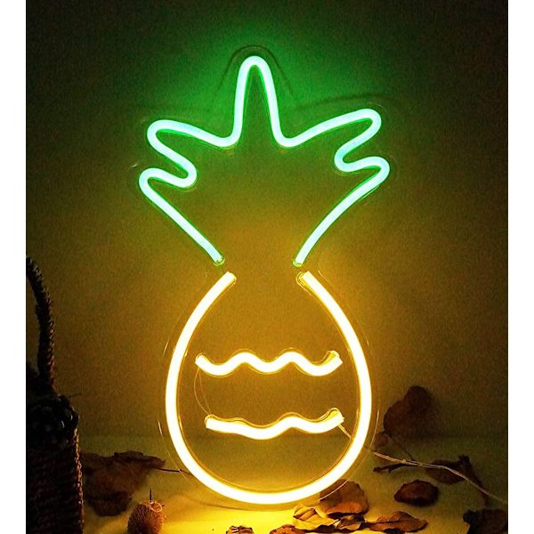 1 st LED Neonljusskylt Ananas USB Nattljus Dekorativ skylt