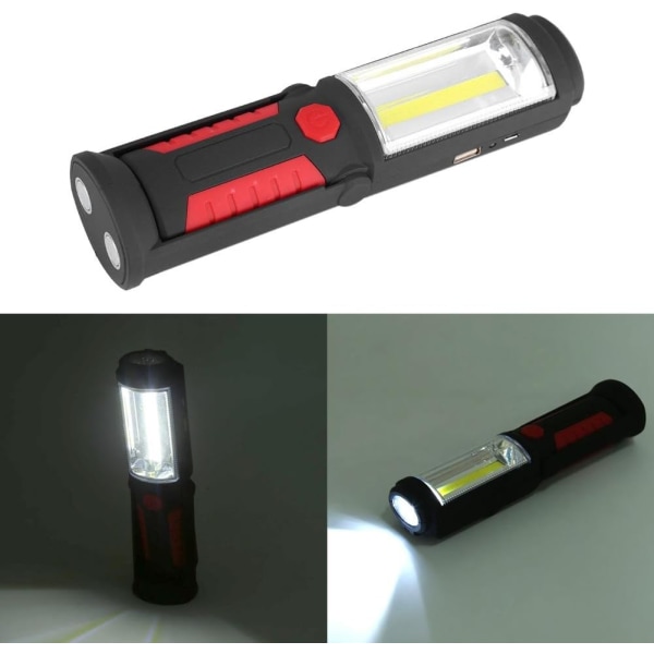 Genopladelig LED-arbejdslampe med magnetiske LED-lommelygter 2200mAh COB