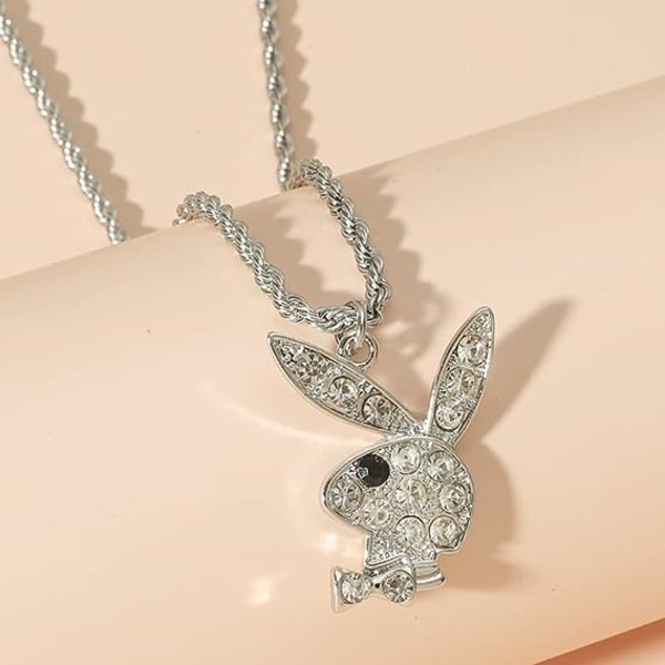 Big Bunny Necklace Rabbit Pendant Choker Kaulakoru Statement Long