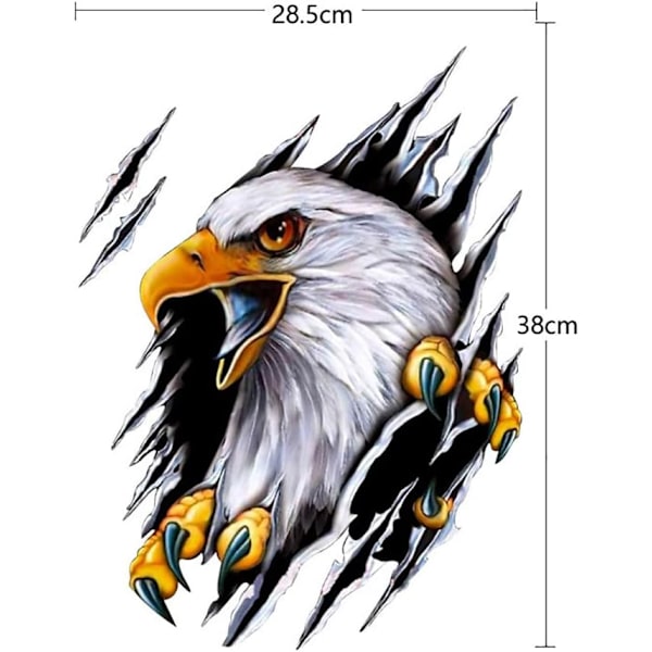 3D örn djur bilstickers, tårformad örn 3D bilstickers 3D stereo bilstickers personlig örnbilsstyling stötfångare vinyldekaler örn fågelvingar bilstickers vänster