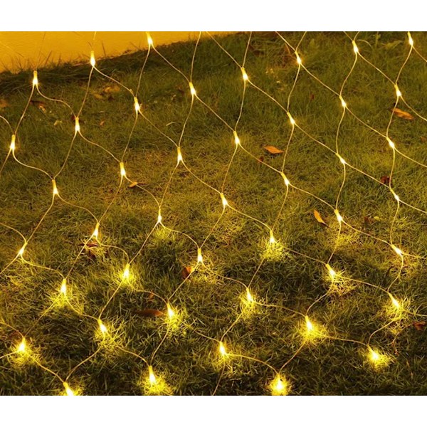 Utomhus-inomhus LED-nät ljusslingor 1,5*1,5 meter 120 lampor med ljussvanskontakt för inomhus utomhus trädgård bröllop