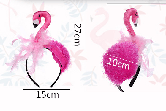 Hodebånd flamingo, hodeplagg, plysj, tiara, kostyme, forkledning, th