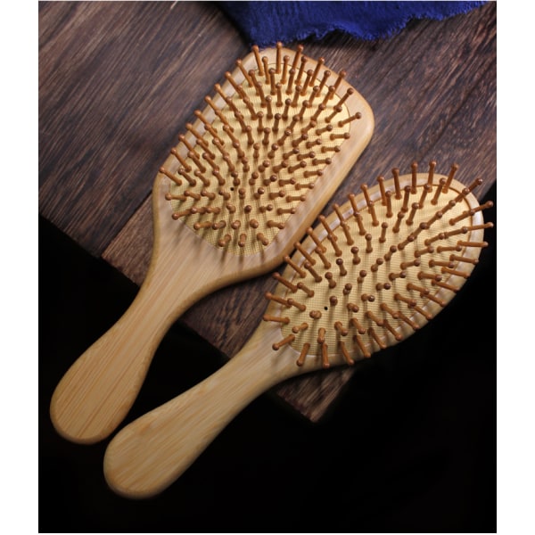 Bambusbørstesett, miljøvennlig trebørstesett for alle hårtyper