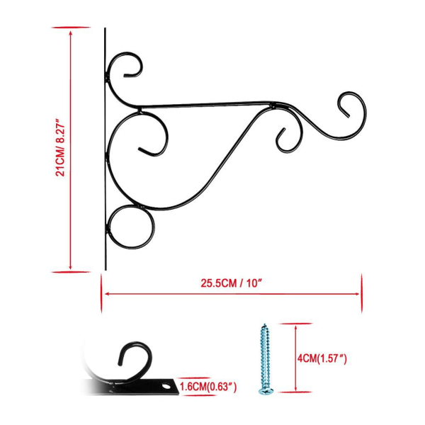 2 stk. væghængt planteophæng (26 cm * 21 cm) ophængt blomsterkrukkeholder