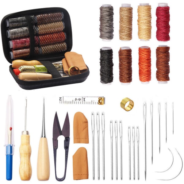 32pcs upholstery repair kit, leather stitching repair kit with st