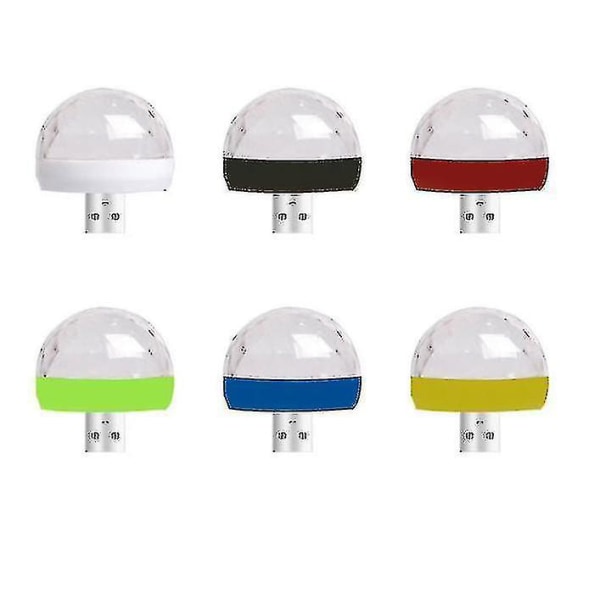 6st USB röststyrning magic boll LED elf mobiltelefon mini färg