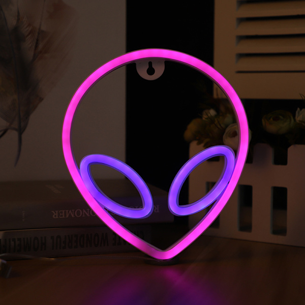 LED Alien Neonlampa Väggmonterad Modellering Lampa Sovrumsdekoration