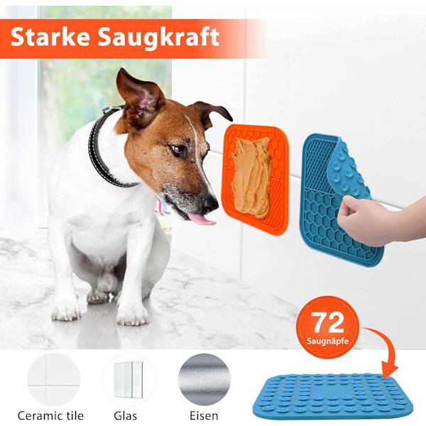 Dog Lick Mat, 2 stycken Dog Lick Mat med superstark sugkraft med 1 Silico