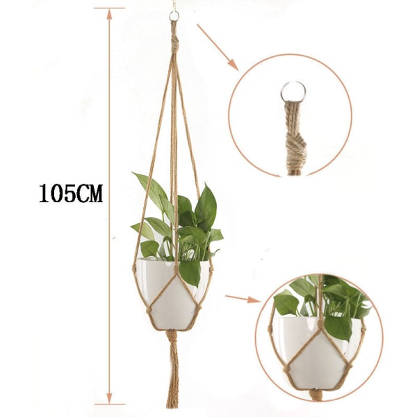8 st Macrame växt hängande rep Hängande växt rep Blommor inomhus