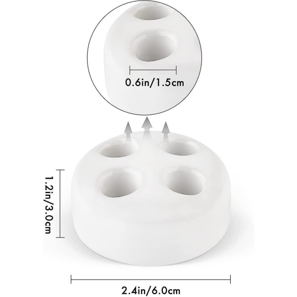 2 st keramiska tandborsthållare 4 hål, par familj rund tandborste