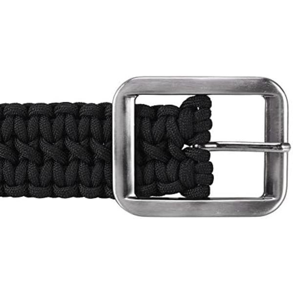 550lbs Paracord Överlevnadsbälte Utility Bälte Dubbel Cobra Massivt Stål Spänne För Camping Vandring och Utomhus (Svart)