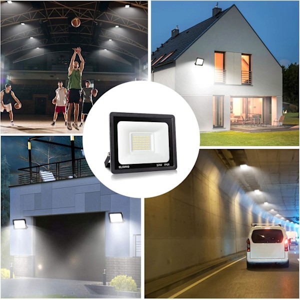 Utomhus LED-strålkastare 50W 4000LM Utomhus LED-strålkastare 6500K Kallt vitt O