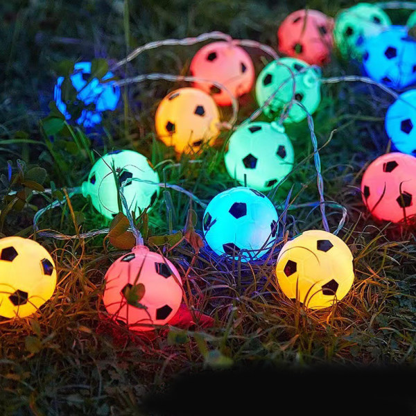 USB Fodbold Formede String Lights Farverigt Lys Net
