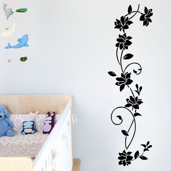 2 set väggdekaler 105*30cm svart vinranka design i PVC