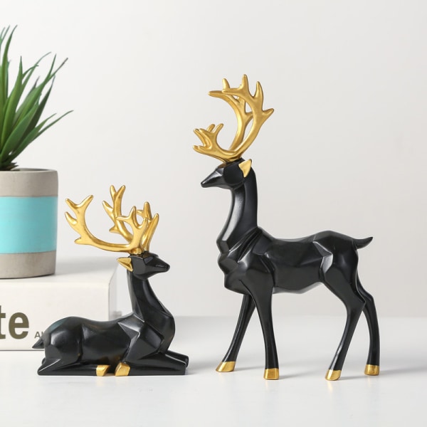 Set 2 moderneja koristeita patsaita Hartsi Deer Sculpture Home Office