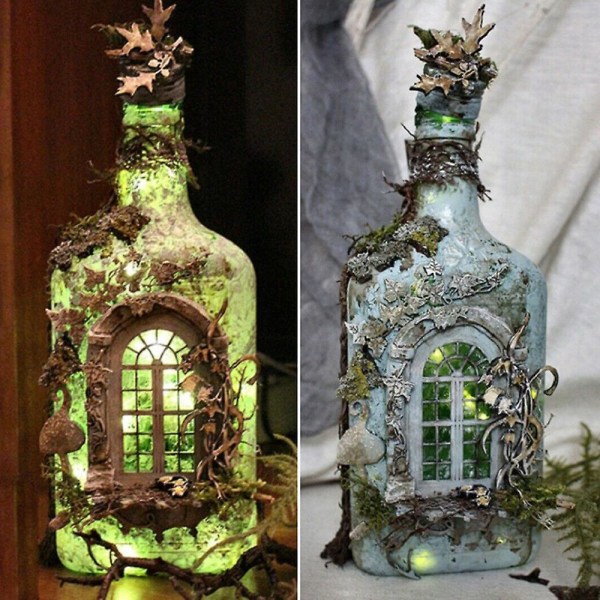 Glødende Vinflaske Dekoration Kunsthåndværk Hjem Gløder Ornamenter