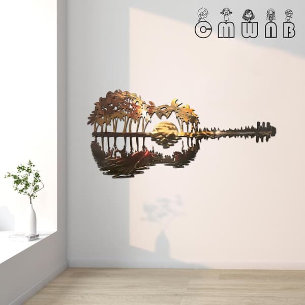 Gitarr Väggkonst Dekor Musik Gåvor Metall Gitarr Väggdekorationer Musik Vägg