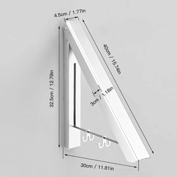 Balkong hopfällbar klädhängare utan att göra perfektion Rymd Aluminium