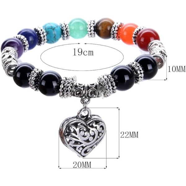 10MM 7 Chakra Religion Healing Balans Sten Beaded Armband Yoga