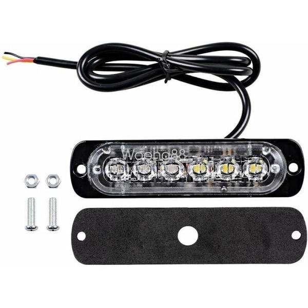 6 LED-bil Strobe-bromsljus - 12V-24V fordonsljusstång - Säkerhet