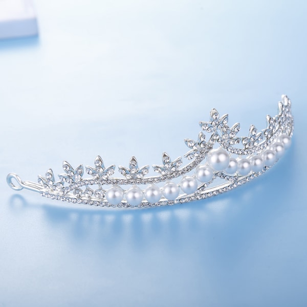 BRIDAL Tiaras and Crowns for Women pearl Rhinestone Queen Crown P