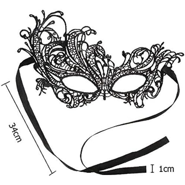 20-pack venetiansk maskerad spetsmask Sexig spets svart halvansikte B