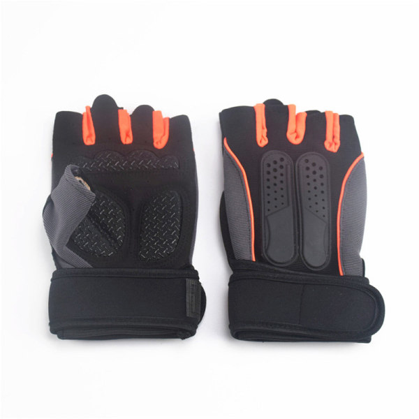 1 par utomhus kroppsbyggnadshandskar halvfinger handledsskydd handflata