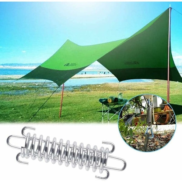 6 stycken tältfjäderspännare, nickelpläterat ståltältfjäder R
