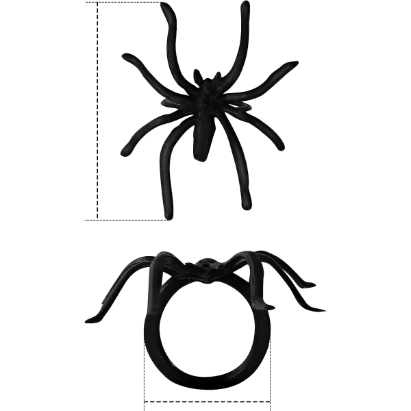 Spider Rings 200 Pieces 1.96" (Approx. 4.4cm) Bulk Black Plastic Spider Rings Children's Costume Accessories Halloween Spider Party Favors