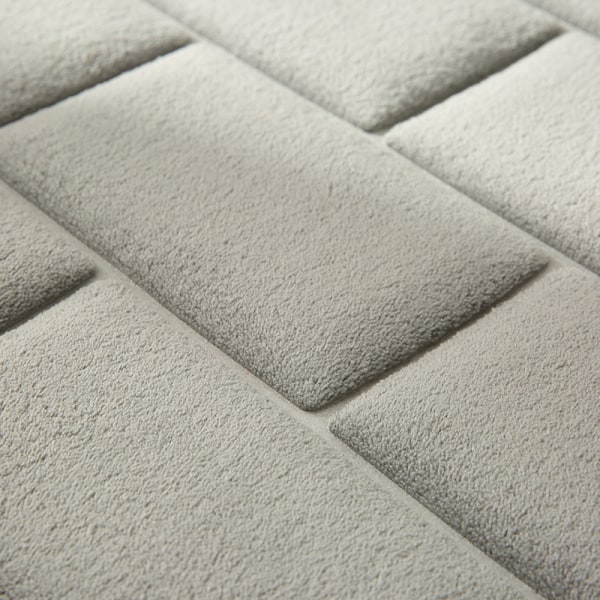 Minneskum halkfri badmatta, absorberande badmatta, tvättbar badmatta, badrumsduschmatta (grå, 40 x 60 cm)