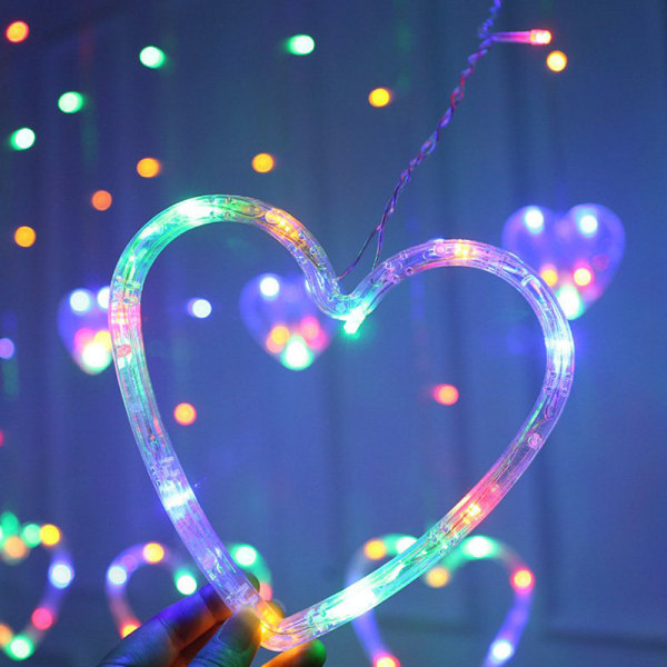 LED-lyssnor Love Curtain-lampe Valentinsdag Bryllupsfest