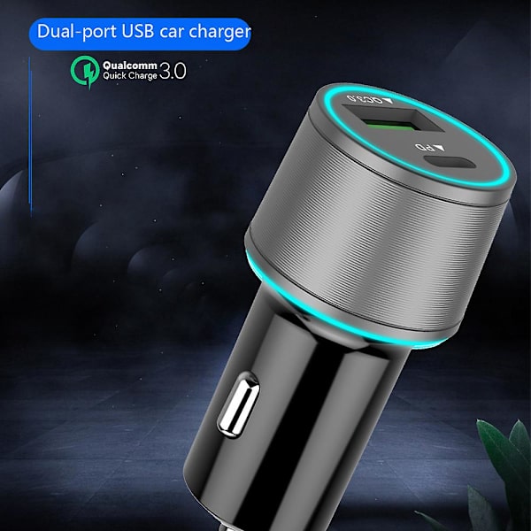Usb C-billaddare, Dubbel typ-c Pd-billaddare Strömförsörjning & Snabbladdning 3.0 För Iphone 11/11 Pro/11 Pro Max/xs/xr/x/8, Ipad Pro/air/mini