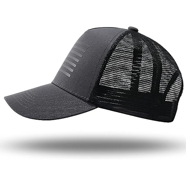 Amerikansk flaggtruckerkeps - Snapback keps, basebollkeps för män kvinnor - Andningsbart nät på sidan, justerbar passform - För vardagskläder