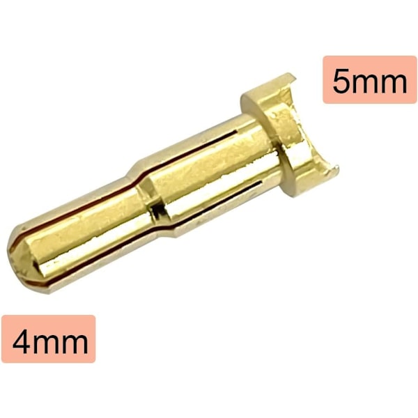10st 4mm till 5mm Lågprofils Bullet-kontakter Adapter Reduceringspluggar för RC