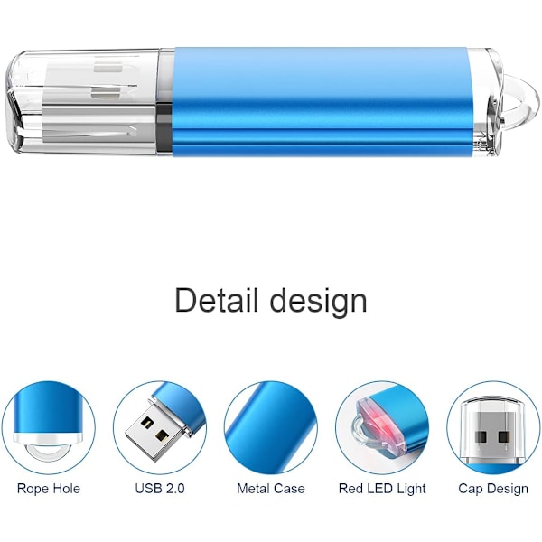 USB-muistitikku 64 Gt, 3 kpl, suuri kapasiteetti, USB 2.0 -muistitikku, avaimenperä S