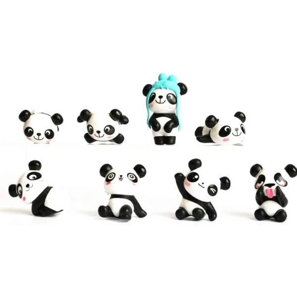 Panda Doll Mini Panda Legetøj Panda Cake Toppers Sød Panda fødselsdag