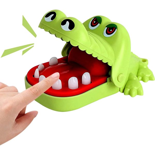 Krokodillevedhæng (Mini-Ink Yellow-Bag) Krokodilletandlegetøj - Sjovt interaktivt legetøj til børn
