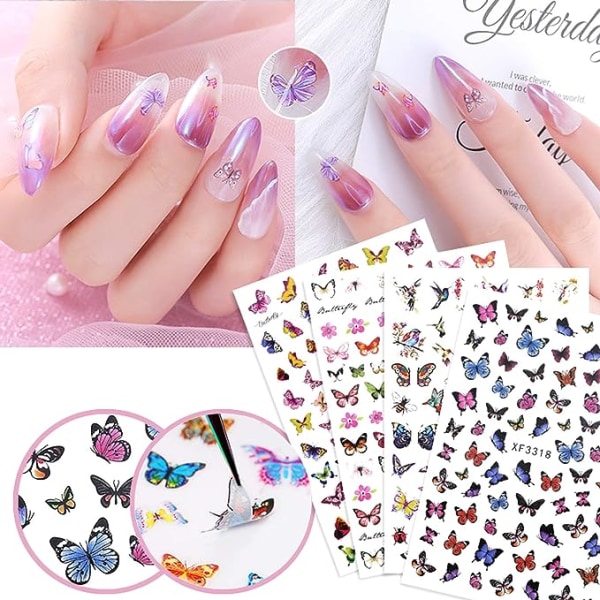 Butterfly Nail Art Stickers 3D Decals Nail Stickers Decals for Na