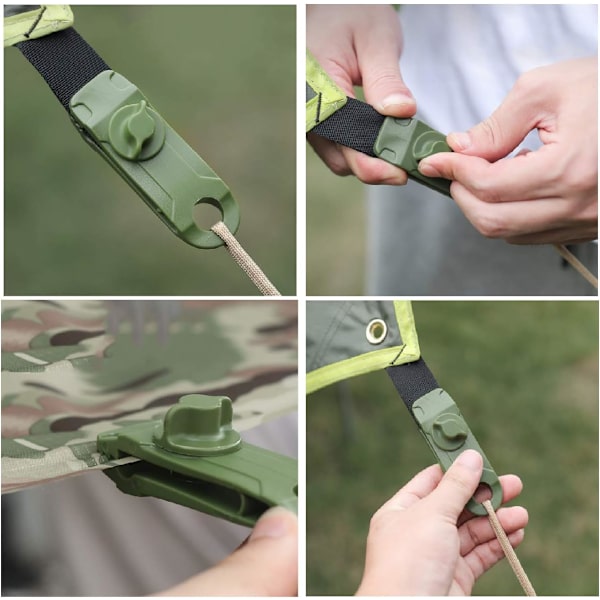 Clamp Tent Clips Tarp Clips med Grommet Clips Vindtät Fästelement för Markis