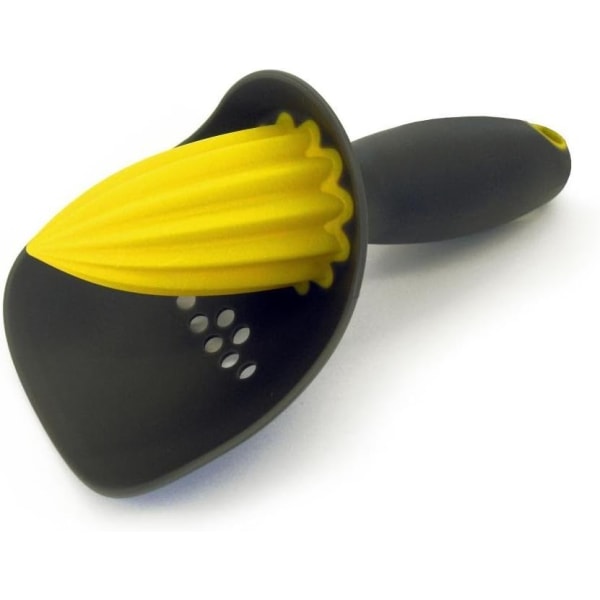 Lemon squeezer with splash guard and stone catcher - grey/yellow