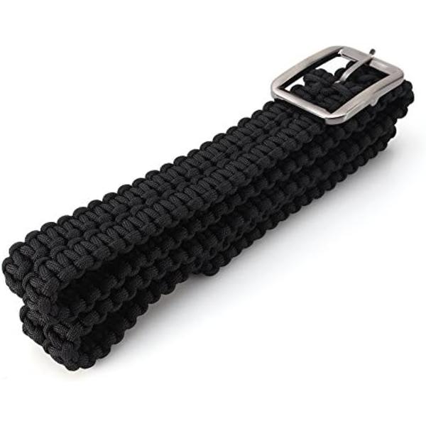 550lbs Paracord Överlevnadsbälte Utility Bälte Dubbel Cobra Massivt Stål Spänne För Camping Vandring och Utomhus (Svart)