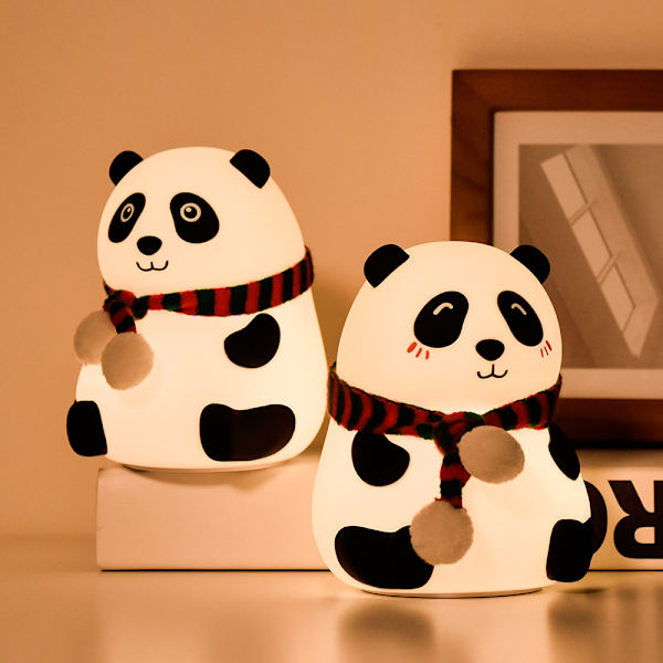 Nattlampa Panda Silikon Dekoration Cartoon Kreativ Present Söta