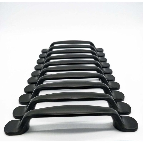 10x 96mm Black Kitchen Cabinet Door Pulls Cupboard Drawer Bedroom