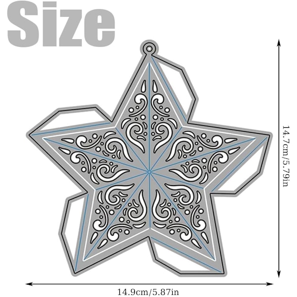 3D Stjärnformade Metallstansar för Scrapbooking, DIY-Stansning, Prägling och Klippning