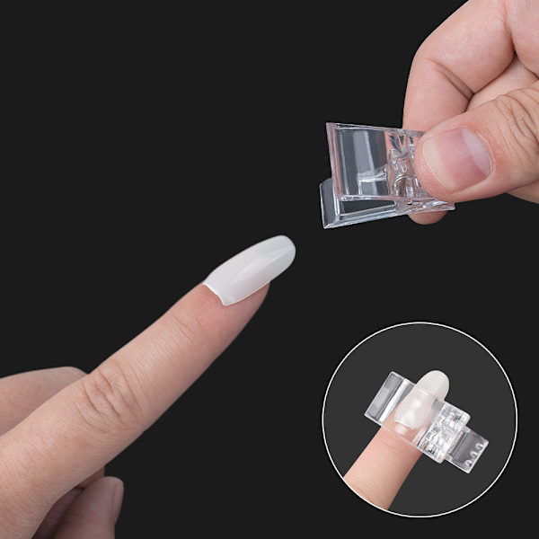 10 st multifunktionella plastklämmor kurva nagelförlängningsklämmor N
