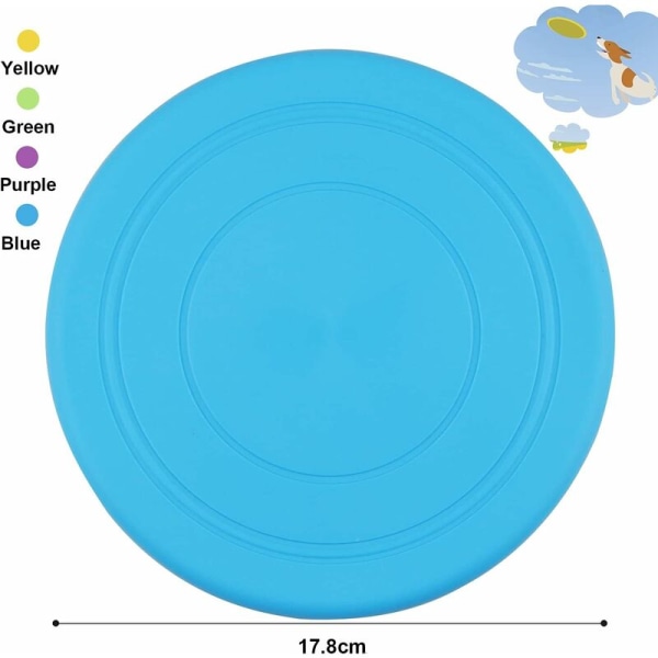 4 kpl koiran frisbeetä, koiran lelu frisbee, 18 cm kestävä kumilevy