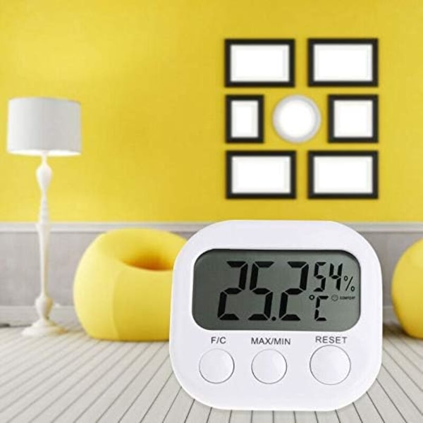 1 x Digital LCD Termometer Utomhus Inomhus Hygrometer Fuktighet Cl